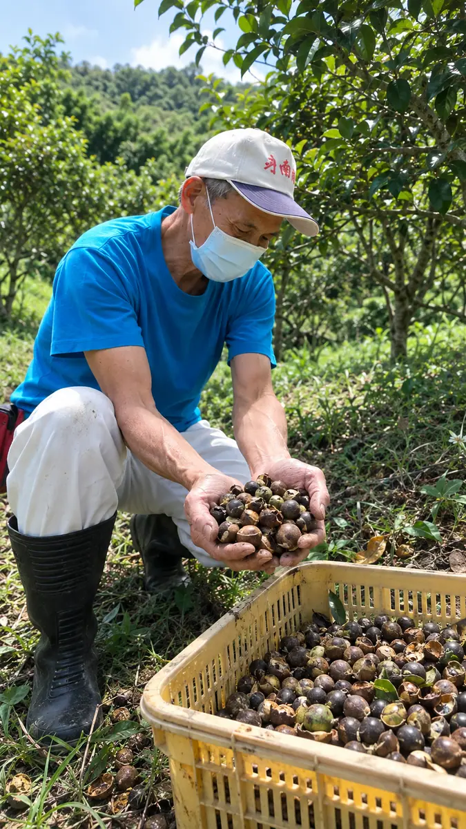 苦茶籽豐收